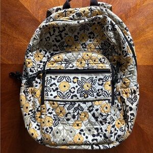 Vera Bradley Yellow and Black Floral Backpack